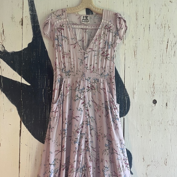 JAASE  Lilac Pink Floral Button Front Maxi Dress SZ: M/L - Picture 4 of 15